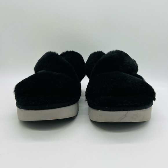 Koolaburra By UGG Black Faux Fur Criss Cross Strap Sandals Size 10 - Picture 10 of 15